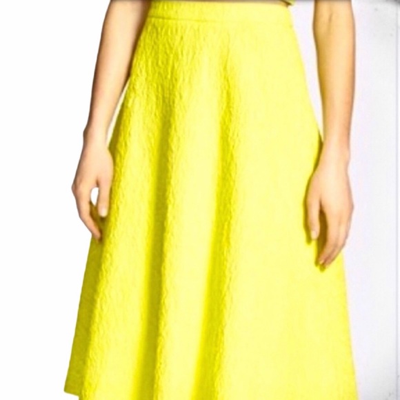 J.O.A. Dresses & Skirts - JOA YELLOW VIBRANT MIDI SIZE SMALL A LINE SKIRT